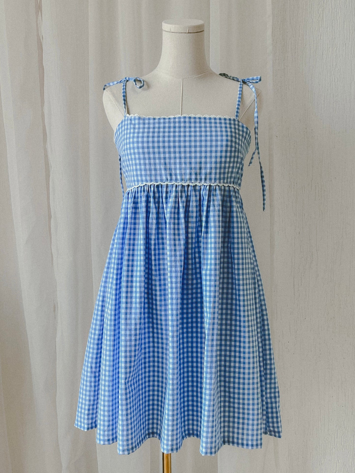 Vestido cuadros azul